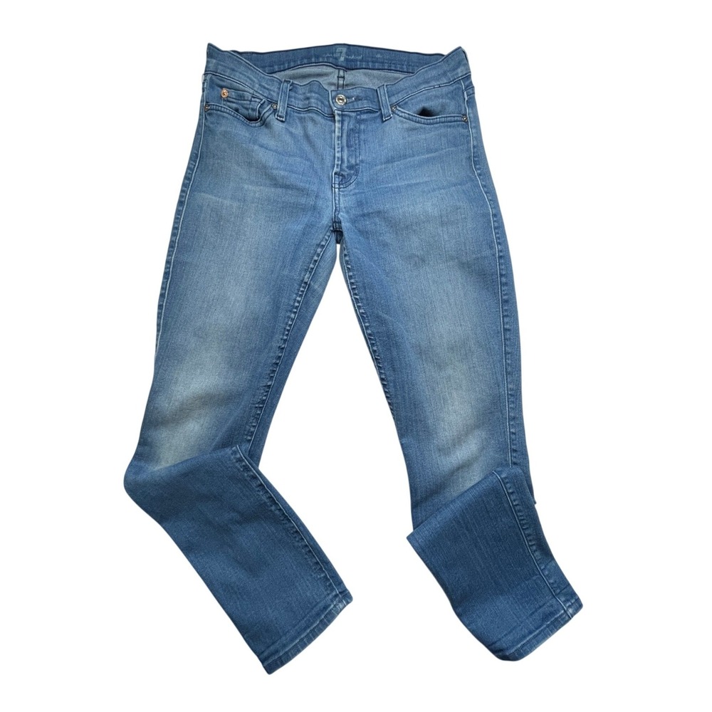 7 For All Mankind Jeans Women 28 Blue Skinny The Skinny Medium Wash Stretch USA